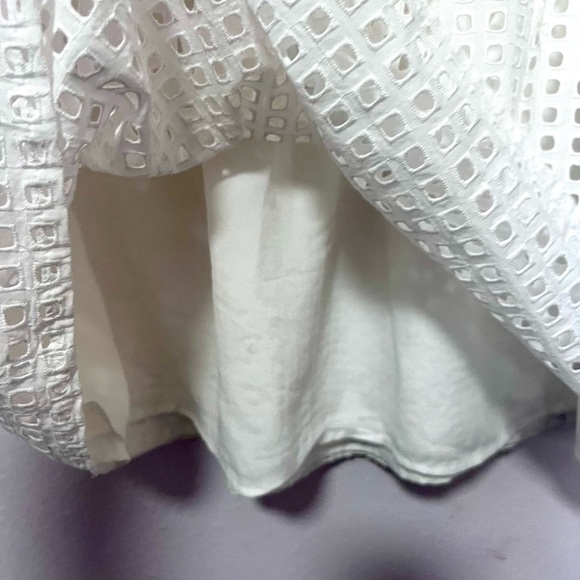 Ann Taylor White eyelet A-Line Skirt 10 - Picture 6 of 6